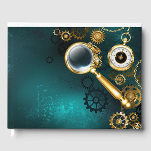 Livro De Visitas Lupa no estilo Steampunk