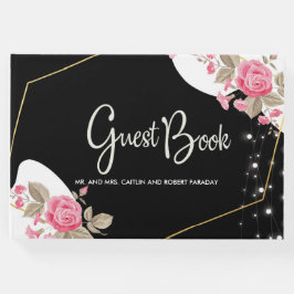 Livro De Visitas Luz de corda plana rosa moderna Elegance
