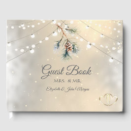 Livro De Visitas Luzes de String de Pinheiro Natal Casamento 