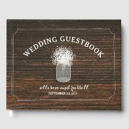 Livro De Visitas Madeira Celestial + Guestbook de Casamento Respira