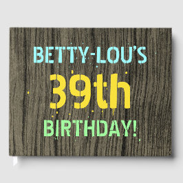 Livro De Visitas Madeira Faux, Olhar para texto pintado, 39º Aniver