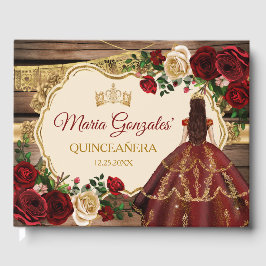 Livro De Visitas Madeira Floral Russa Floral Espanhola Mis Quince