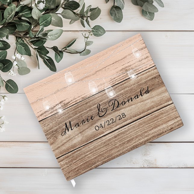 Livro De Visitas Madeira rosa russa e candeeiros (Criador carregado)