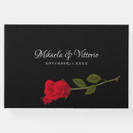 Livro De Visitas Maldito Casamento Gótico Negro Rosa Elegante