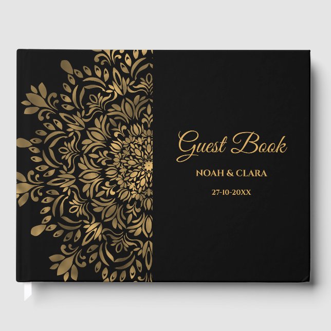 Livro De Visitas mandala clássico tradicional luxuoso art dec (Frente)