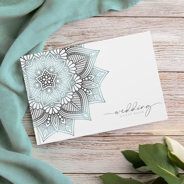 Livro De Visitas Mandala Lace Wedding Lt. Blue ID968 (Criador carregado)