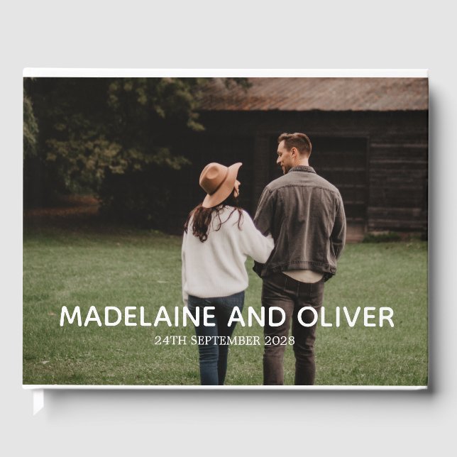 Livro De Visitas Manutenção Simples da Foto Elegante do noivado (Frente)