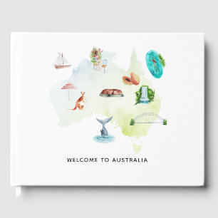 Livro De Visitas Mapa da Austrália Bem-vindo