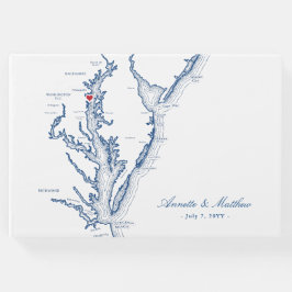 Livro De Visitas Mapa de Annapolis Chesapeake Bay Casamento