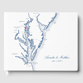 Livro De Visitas Mapa de Annapolis Chesapeake Bay Casamento