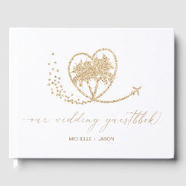 Livro De Visitas Mapa Mundial do Passaporte de Destino de Casamento