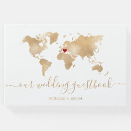 Livro De Visitas Mapa Mundial do Passaporte de Destino de Casamento