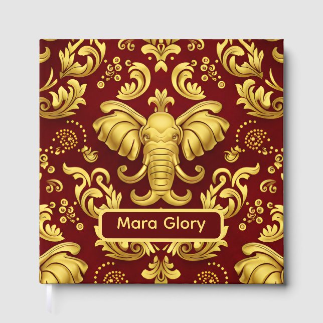 Livro De Visitas Mara Trumpeting Glory: Crimson & Gold Regal Elepha (Frente)