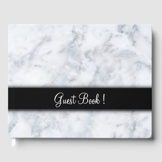 Livro De Visitas Marble W Black Sash Guest Book (Frente)