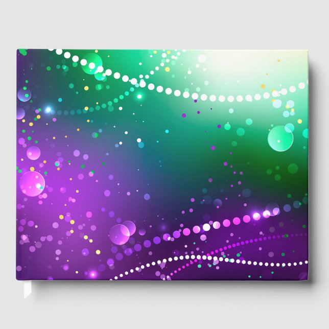 Livro De Visitas Mardi Gras Festivo Purple Background (Frente)