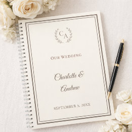 Livro de Visitas marfim taupe monogramado casament