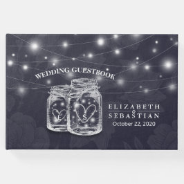 Livro De Visitas Marinho Claro Azul Mason Jar String Guestbook