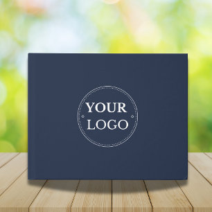 Livro De Visitas Marinho de logotipo da empresa moderna simples azu