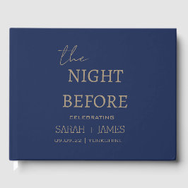 Livro De Visitas Marinho minimalista da noite antes do casamento