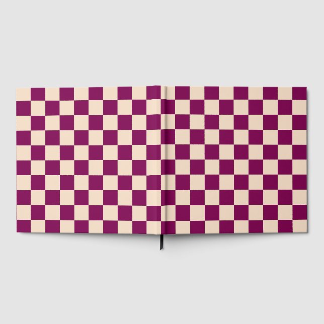 Livro De Visitas Maroon and beige checkerboard pattern (Completo)