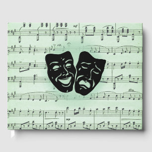Livro De Visitas Máscaras Gregas de Música Verde e Teatro