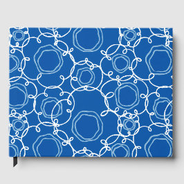 LIVRO DE VISITAS MATRIZ FLORAL ABSTRATA EM AZUL REAL