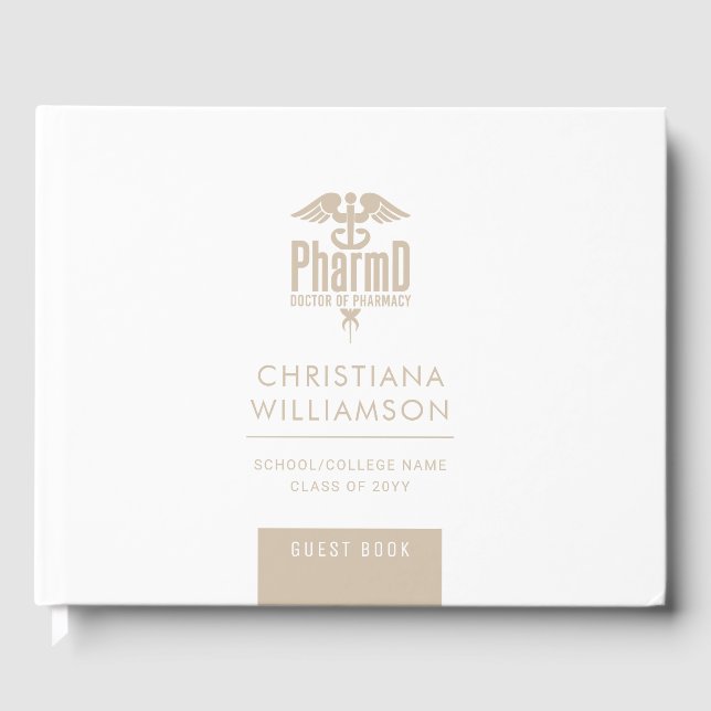 Livro De Visitas Medicamento Personalizado PharmD Médico de Festas  (Frente)