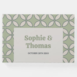 Livro De Visitas Meio século Mod Retro Wedding Olive Green