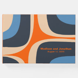 Livro De Visitas Meio século Moderno do Groove Azul e Laranja