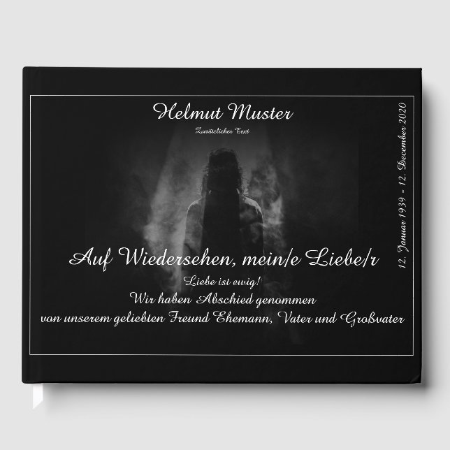 Livro De Visitas Memorial Binder Into the light - goodbye my dear G (Frente)