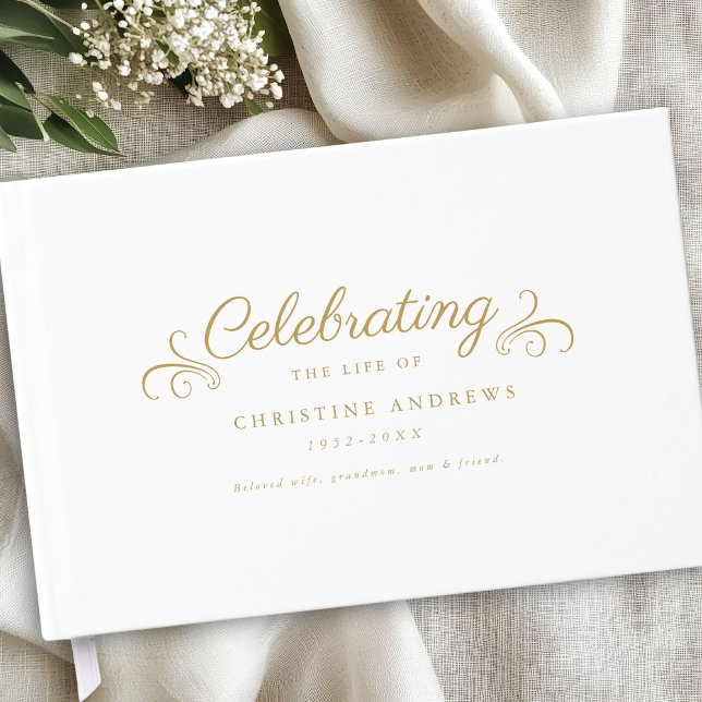 Livro De Visitas Memorial "Celebração da Vida" White (Memorial "Celebration of life" White Guest Book)