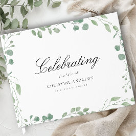 Livro De Visitas Memorial "Celebrando a Vida de" Eucalipto Branco