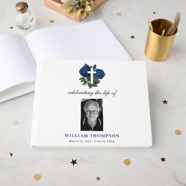 Livro De Visitas Memorial Celebrando A Vida Do Funeral Fotográfico (Frente aberta)