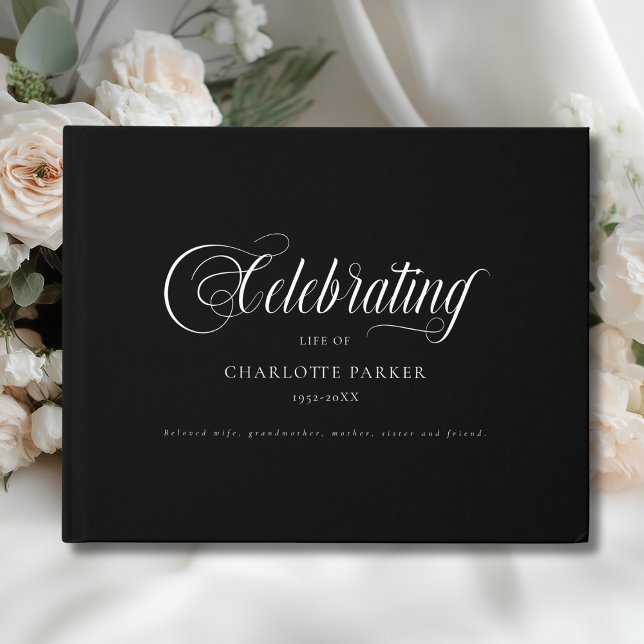 Livro De Visitas  Memorial "Celebrating life of" Black (Memorial "In Loving memory" Black Guest Book)