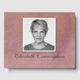 Livro De Visitas Memorial Clássico e Simples de Foto por Watercolor