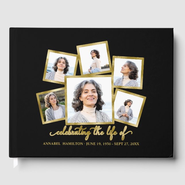 Livro De Visitas Memorial da Colagem de Fotos Moderna ou Guest Fune (Frente)