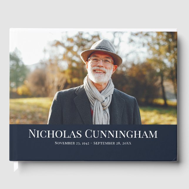 Livro De Visitas Memorial de Fotografia Personalizada do Monograma  (Frente)