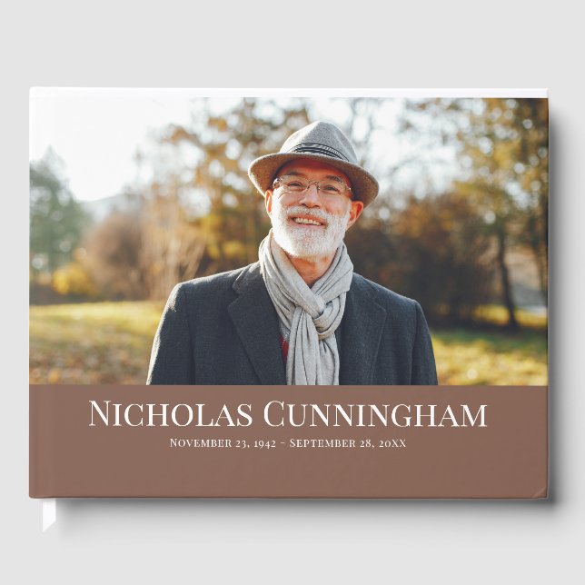 Livro De Visitas Memorial de Fotografia Personalizada do Monograma  (Frente)