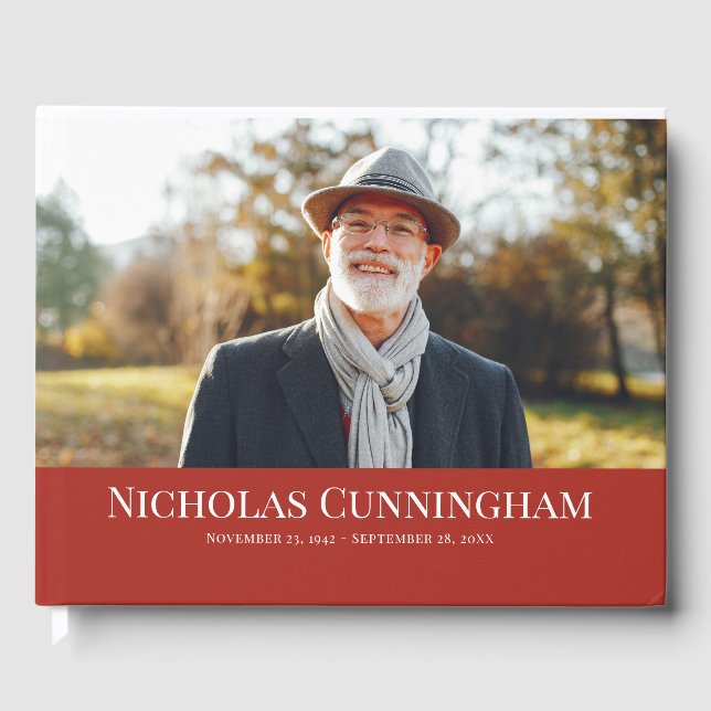 Livro De Visitas Memorial de Fotografia Personalizada do Monograma  (Frente)