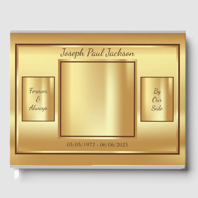 Livro De Visitas Memorial de Fotografias Dourada (Frente)