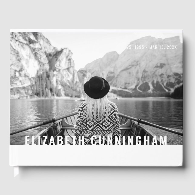 Livro De Visitas Memorial de Fotografias Personalizadas Modernas pa (Frente)