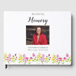 Livro De Visitas Memorial Floral Personalizado de Funeral Remembran