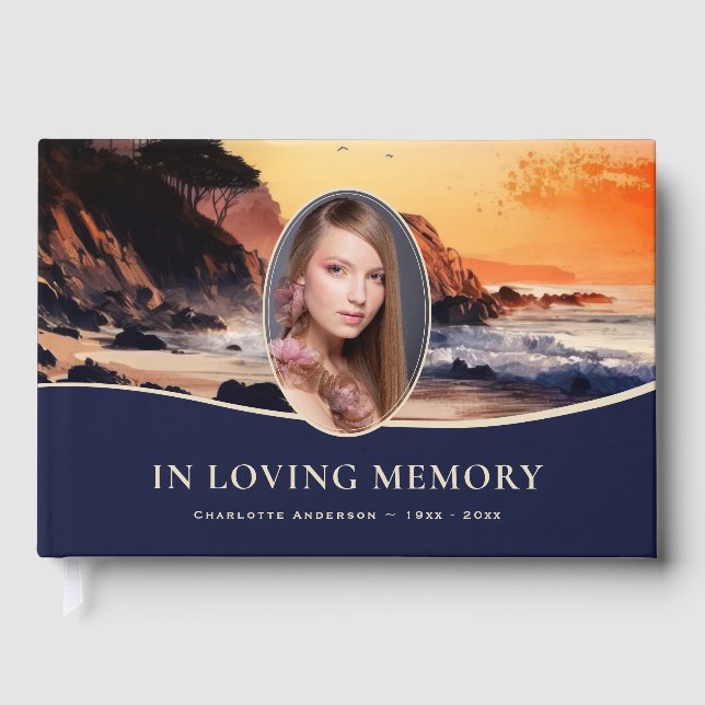 Livro De Visitas Memorial Funeral de Fotografia Sunset Beach (Frente)
