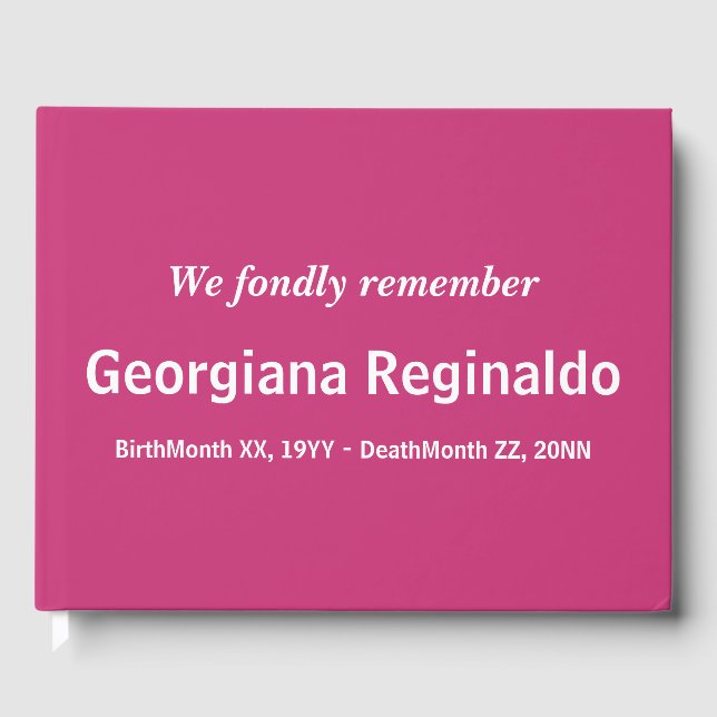 Livro De Visitas Memorial Guestbook, conservador (Frente)