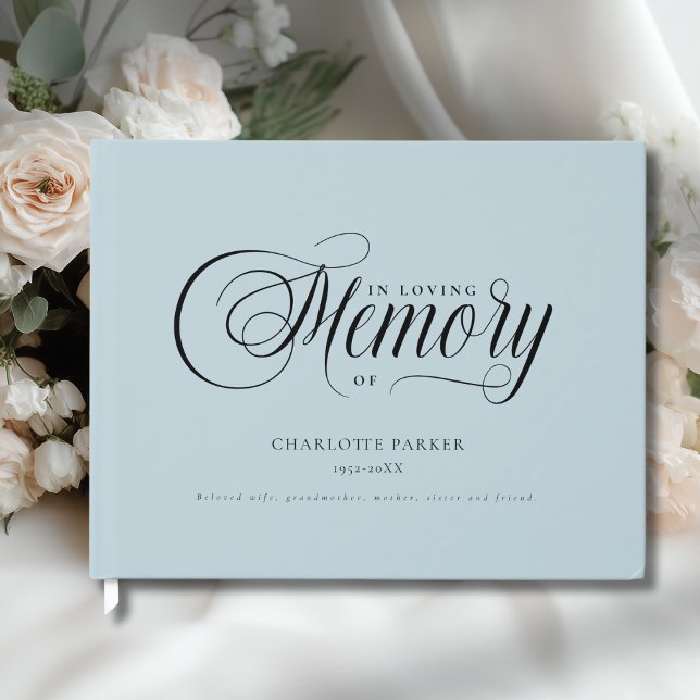Livro De Visitas Memorial "In Loving memory" Light-Blue (Memorial "In Loving memory" Light-Blue Custom Guest Book)