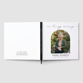 Livro De Visitas Memorial Preto e Branco Foto Funeral
