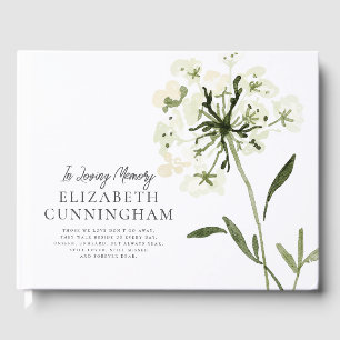 Livro De Visitas Memorial Watercolor Flower Botanicals Elegante Chi
