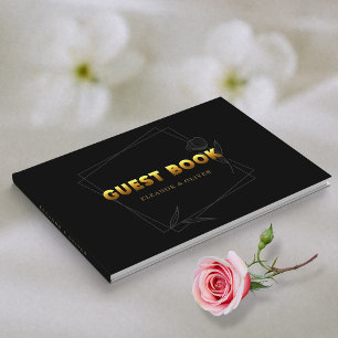 Livro De Visitas Memórias do ouro : Casamento Negro e Dourado Elega