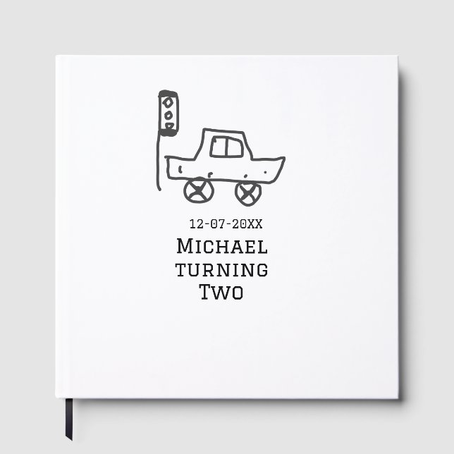 Livro De Visitas Michael turning two birthday toy car traffic light (Frente)