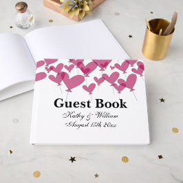 Livro De Visitas Mil e um casamento personalizado de balões de cora